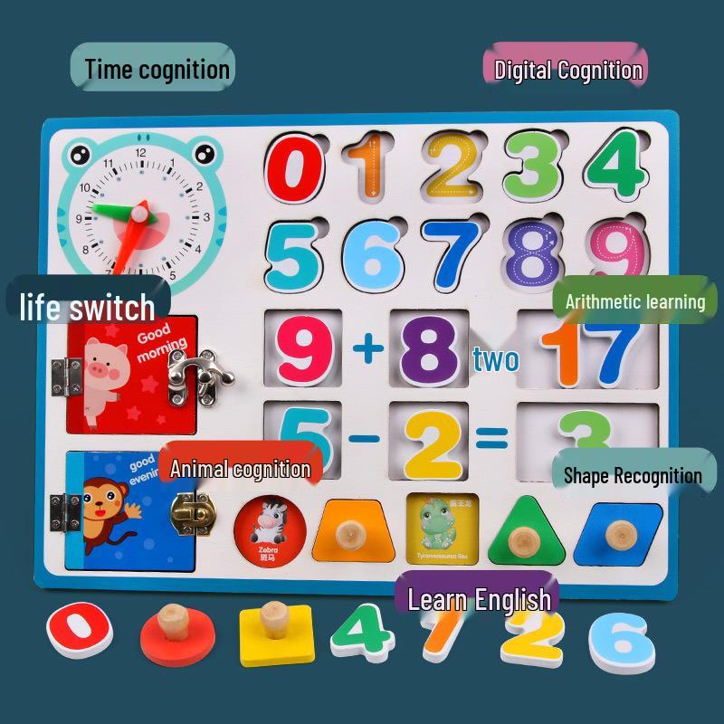 

Montessori Busy Board: Baby Clock & Number Recognition DIY Educational Accessories
