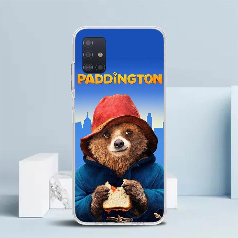 Cute P-PaddingtonS Bear Soft Cover for Samsung Galaxy A12 A22 A32 A52 A72 A02S Phone Case Note 20 Ultra 10 S10 Plus A51 A71 A50S