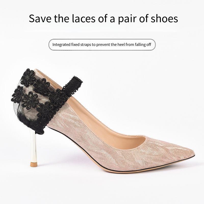 1Pair Lace Women Shoelaces for Heels Ankle Shoes Belt Holding Bundle Shoelace Anti-drop Elastic Laces Shoe Accessories