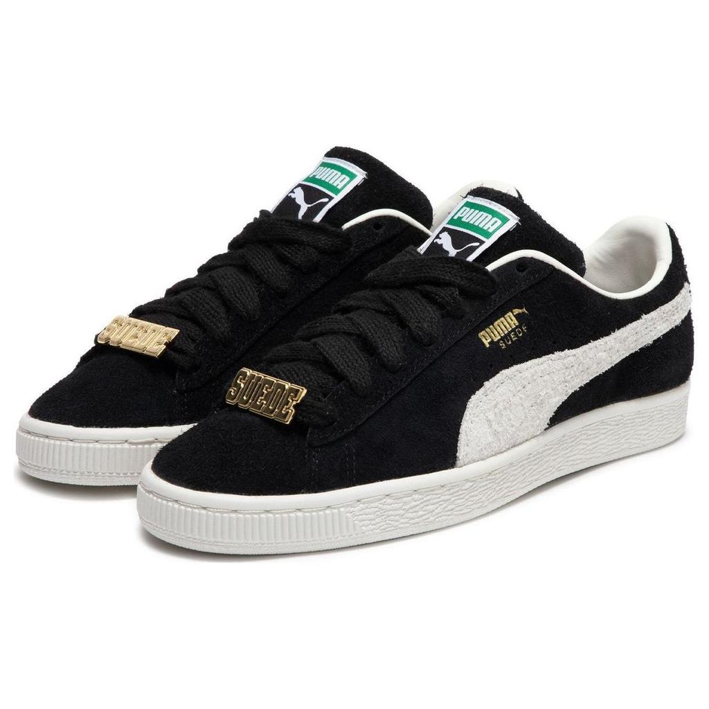 Puma Suede Fat Lace Vintage Casual Low-Top Sneakers Unisex Sneakers Black Gold 393167-03