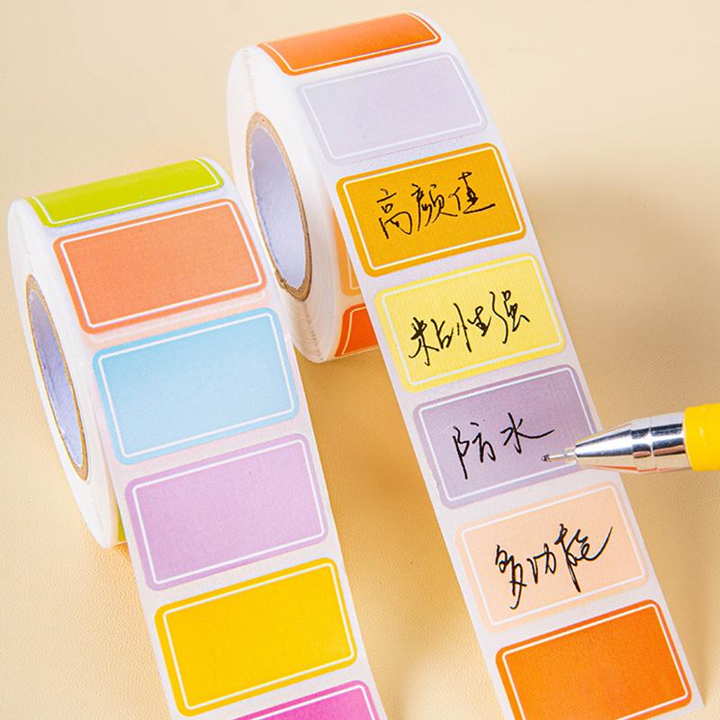 Roll Package Colorful Label Sticker Waterproof Art Paper Colored Tags School Office File Classification Writable Mark Supply ZYF