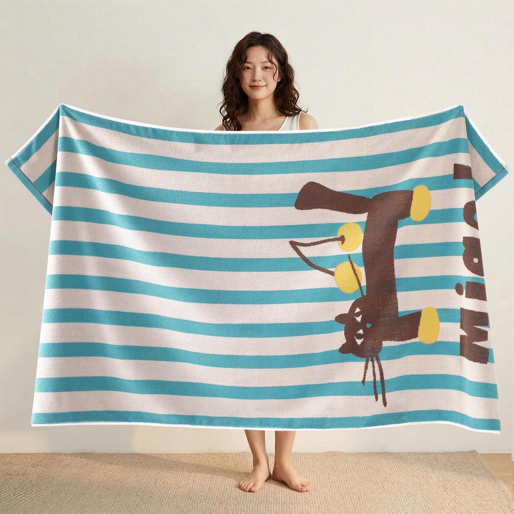 100% Cotton Cartoon Beach Towels - Extra Large, Thick & Absorbent, Suitable for Children, Maternity & Baby Use