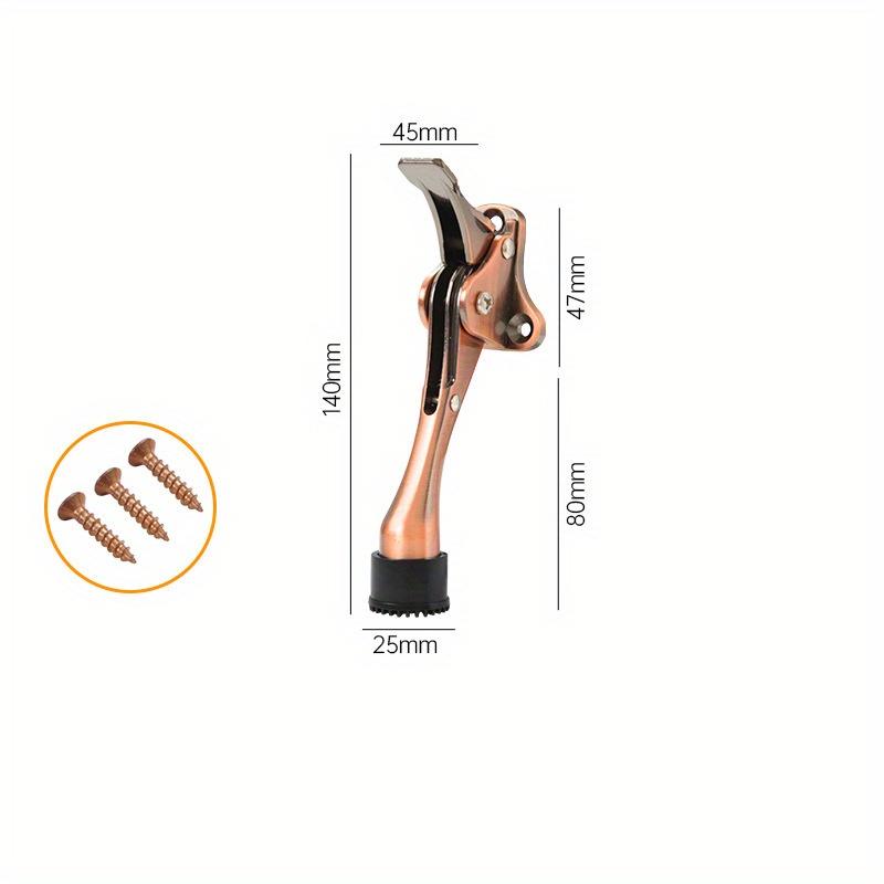 1 ks Dveřní zarážka One Touch Kickdown, Držák dveří, Vysoce odolné dveřní zarážky, Spodní část dveří, Výškově nastavitelné gumové koncovky, Dodává se s montážními šrouby