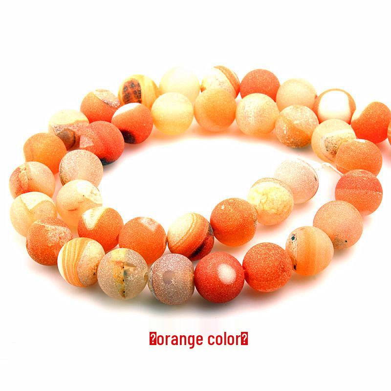 Natural Multi-color Frosted Agate Loose Beads for DIY Jewelry Accessories