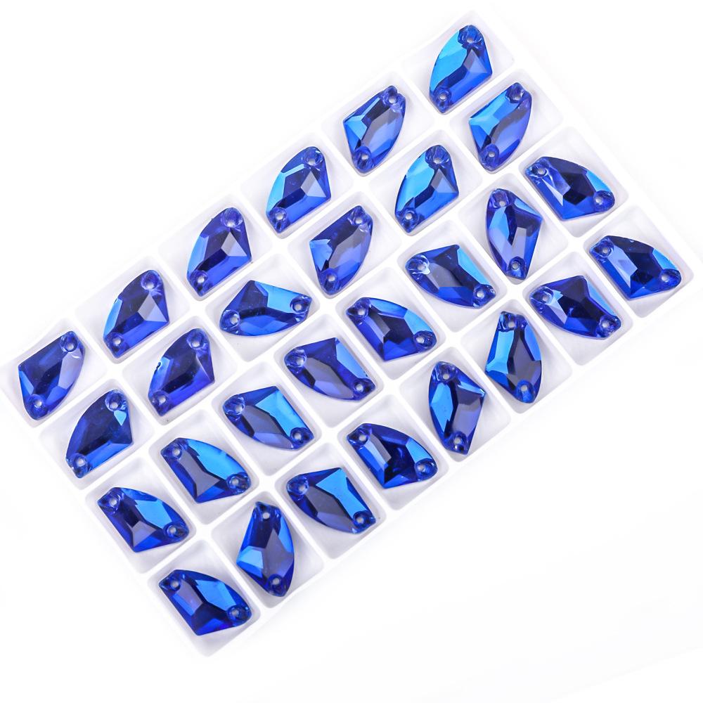 

Weichen Плоское дно Двойное отверстие Цветной топор Форма ручной работы Пряжка Стекло Стразы Сделай Сам Платье Свадебное Платье Аксессуары 9 * 14mm 48pcs/bag темно-синий