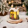 Christmas Decorations Luminous Resin Christmas Small House Micro Landscape Christmas Snow House Gift Ornaments