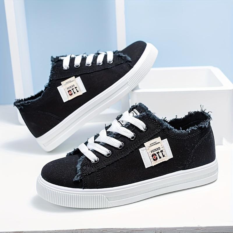 Herbst Neue Canvas Schuhe Damen Kleine Weiße Schuhe Studenten Flache Sohle Sportliche Board Schuhe Mode Vielseitig Weiche Sohle Große Größe Damen Einzelne Schuhe
