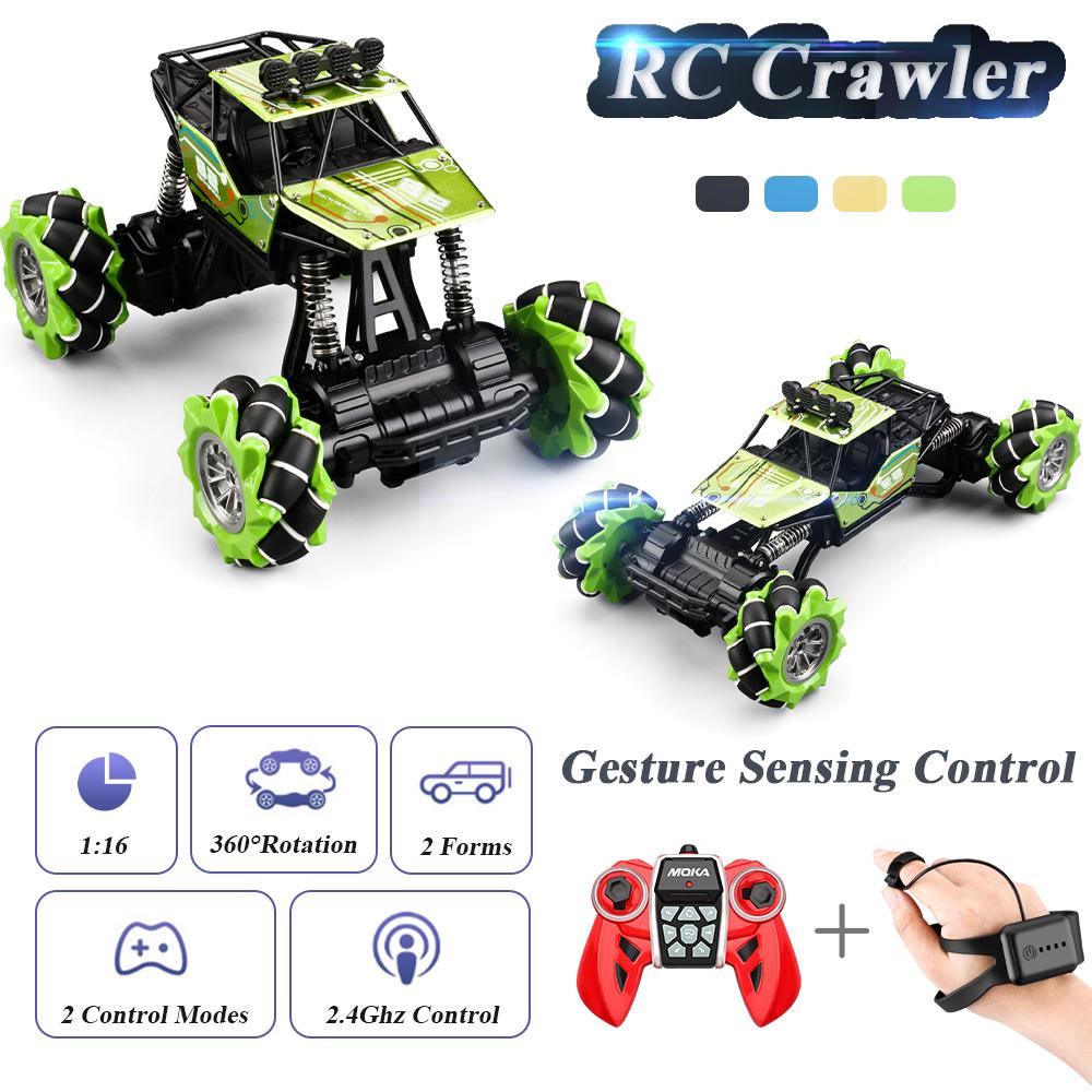 616A 1/16 RC Stunt Car 4WD 2.4GHz Off-Road RC Crawler Dual Remote Control Deformation Watch