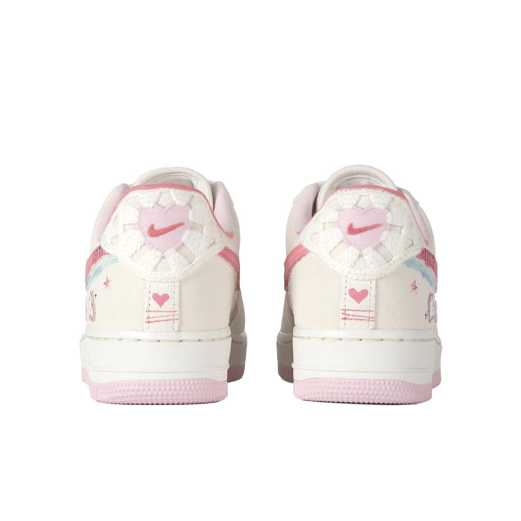 Nike Air Force 1 Slip Resistant Abrasion Resistant Low top Skateboard Shoes Women's Beige Pink HV5992-111(Team186-)