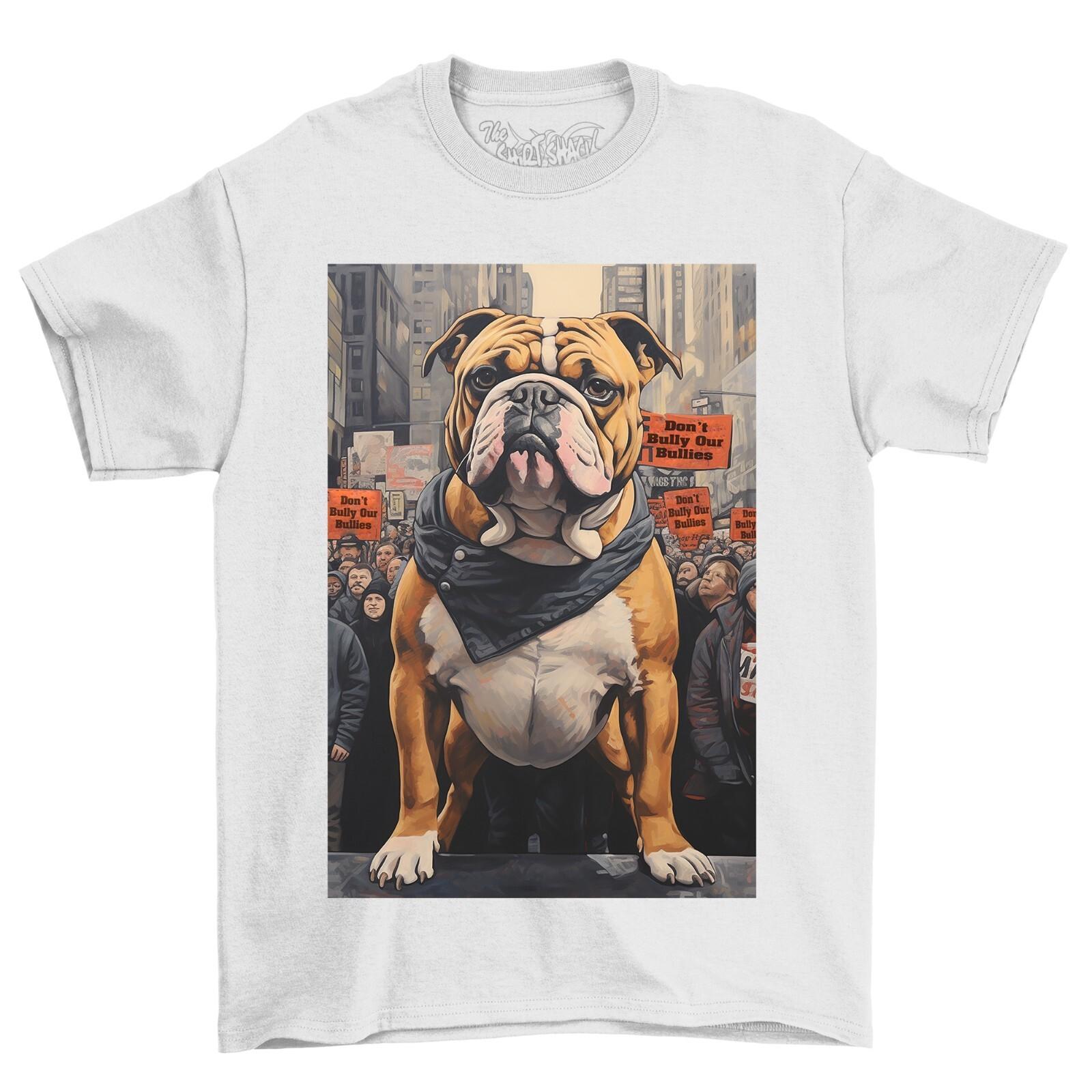 

XL Bully Dog T-Shirt Mens Womens Tees Top Protest Poster 100% Cotton Black Shirt Custom Print S