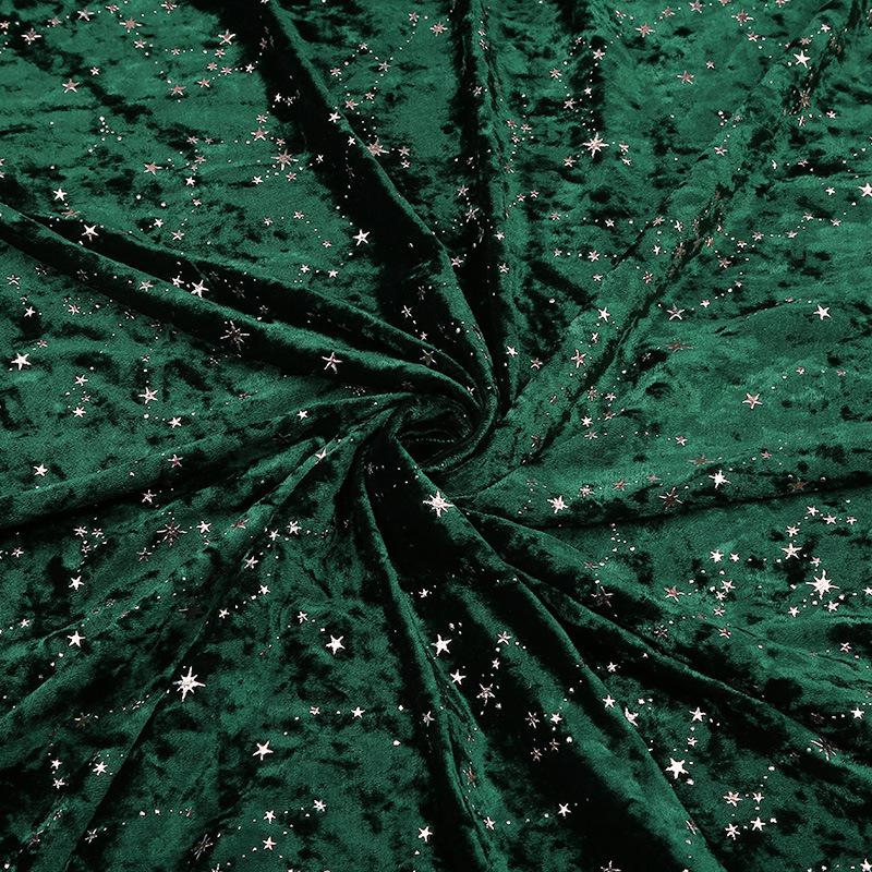 1 Meter Dehnbarer Samtstoff mit Sternmuster Diamantfleece Elastischer Weihnachtsstoff für DIY Nähen Weihnachtsdekorationen