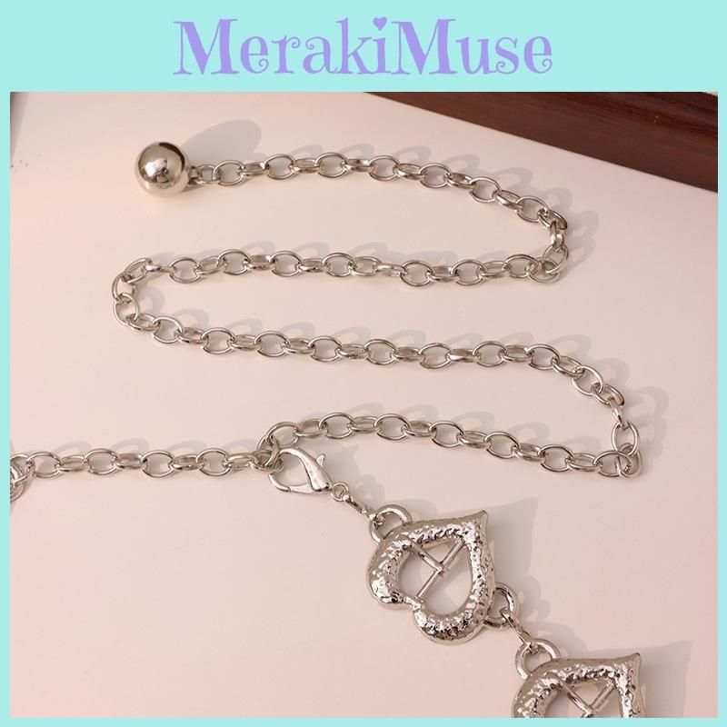 Heart Trendy Shaped Metal Waist Chain With Hollow Buckle For Women Accessory