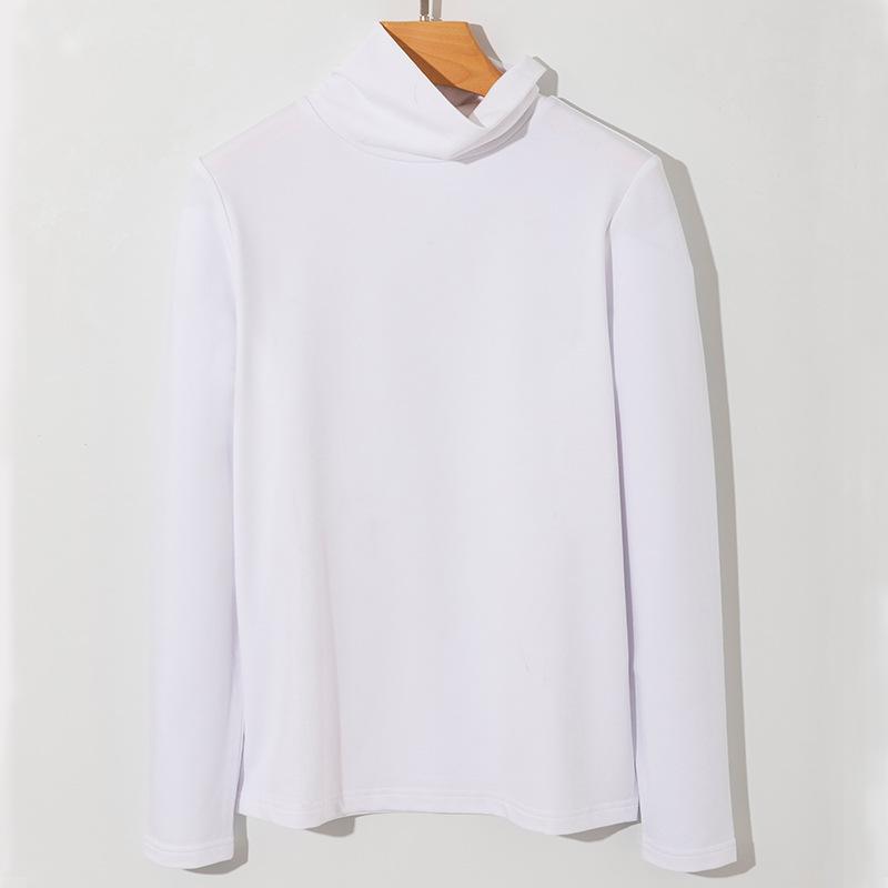 Pure Cotton T-shirt Turtleneck Pure Cotton Long Sleeve Stacked Collar Machine Wash Base Shirt Soft Glutinous Xinjiang Cotton T-shirt Women