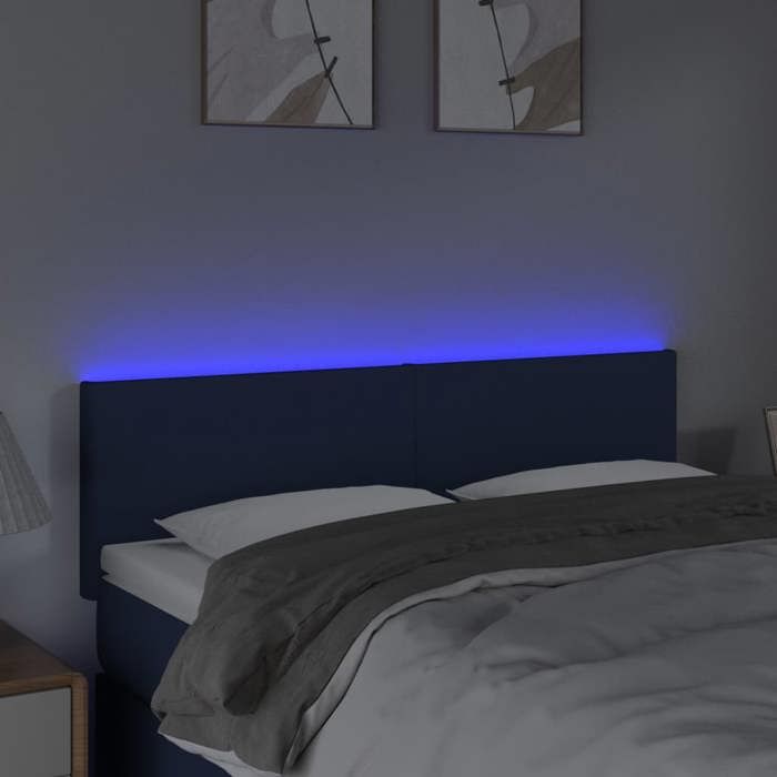 VidaXL Tête de Lit à LED Meuble de Chambre à Coucher Accessoire de Lit Double Tête de Cadre de Lit Intérieur Bleu 3121336