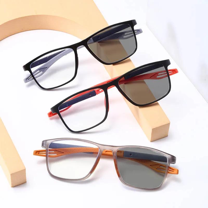 Ultralehké TR90 antimodré fotochromatické brýle na čtení Brýle na dálku s vysokým rozlišením Sportovní protiskluzové brýle pro vetchozrakost