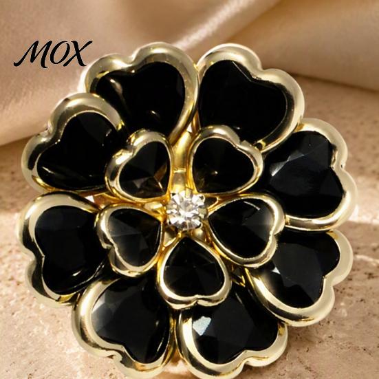 No Sew Button Covers Vintage Rhinestone Flower Covers, Snap On Decorative Gift Ideas for Fashion Enthusiasts Metal Shirt Cufflinks Brooch Accessories