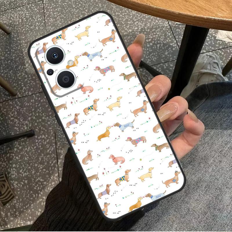 Süßer Dackel Hund Heiß für OPPO Reno 14F 13F 12F 11F 10 11 12 13 14 Pro 7 8 Lite 8T OPPO Find X5 X6 X8 X9 Pro Hülle