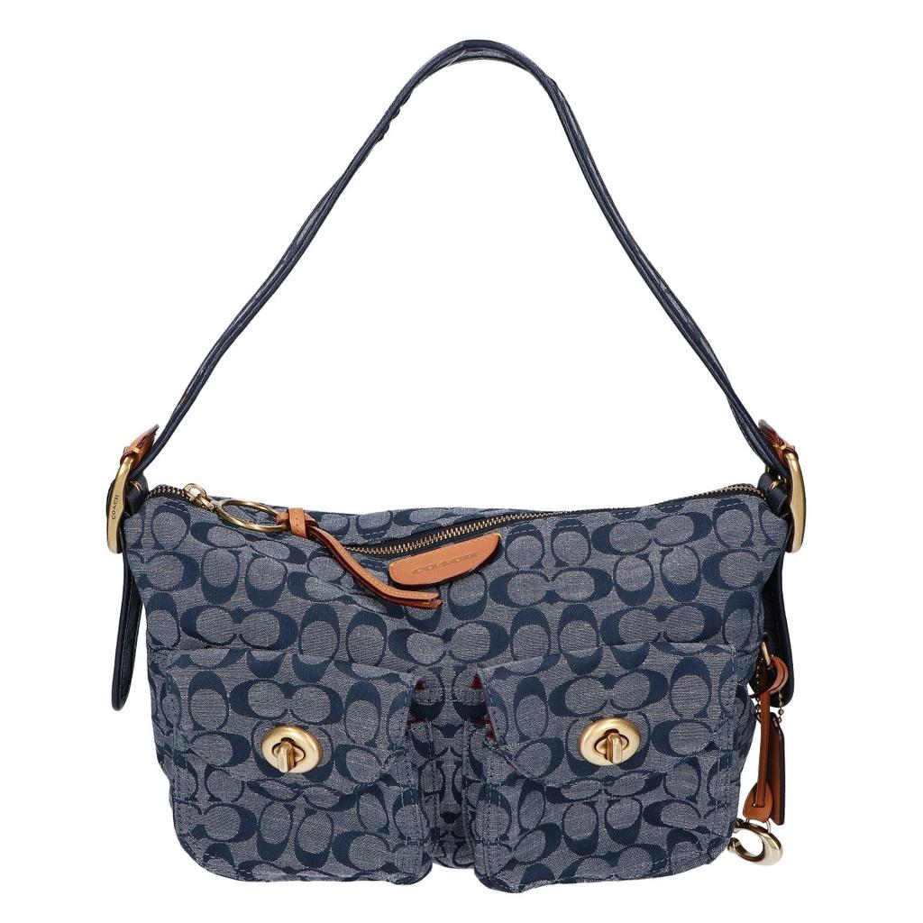 COACH [Excellent Condition] 3240 Signature Chambray Card Shoulder bag blueUsed