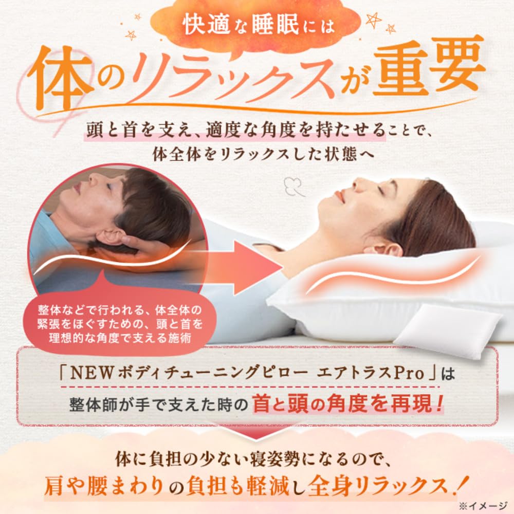 New Body Tuning Pillow, Air Truss Pro, Made in Japan, Supervised by a Chiropractor and Trainer, Antibacterial, Odor-Resistant, Breathable, Washable