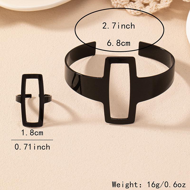 

Геометрический модный набор браслетов и колец: Ретро европейский и американский женский дизайн