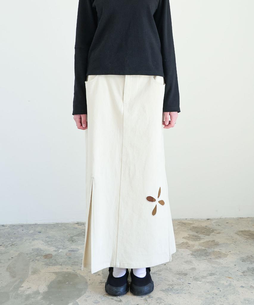 Liomeu Cotton Asymmetrical Long Skirt_Ivory : Radiant083