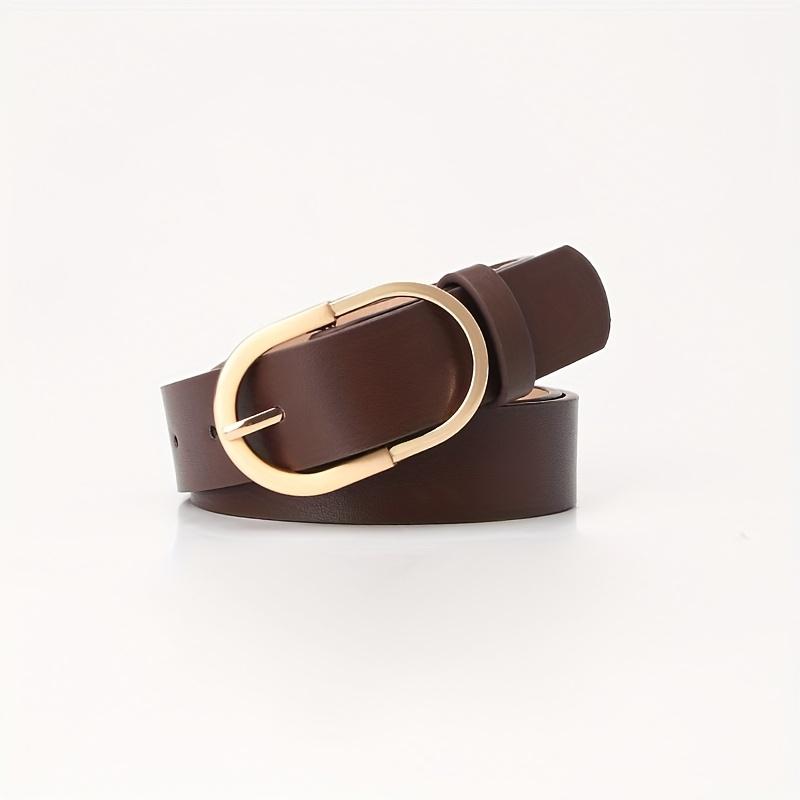 1pcs Women's Belt Fashion Classic Buckle PU Leather Belt Versatile Casual Golden Needle Buckle - Pair with Jeans, Pants, Dress
