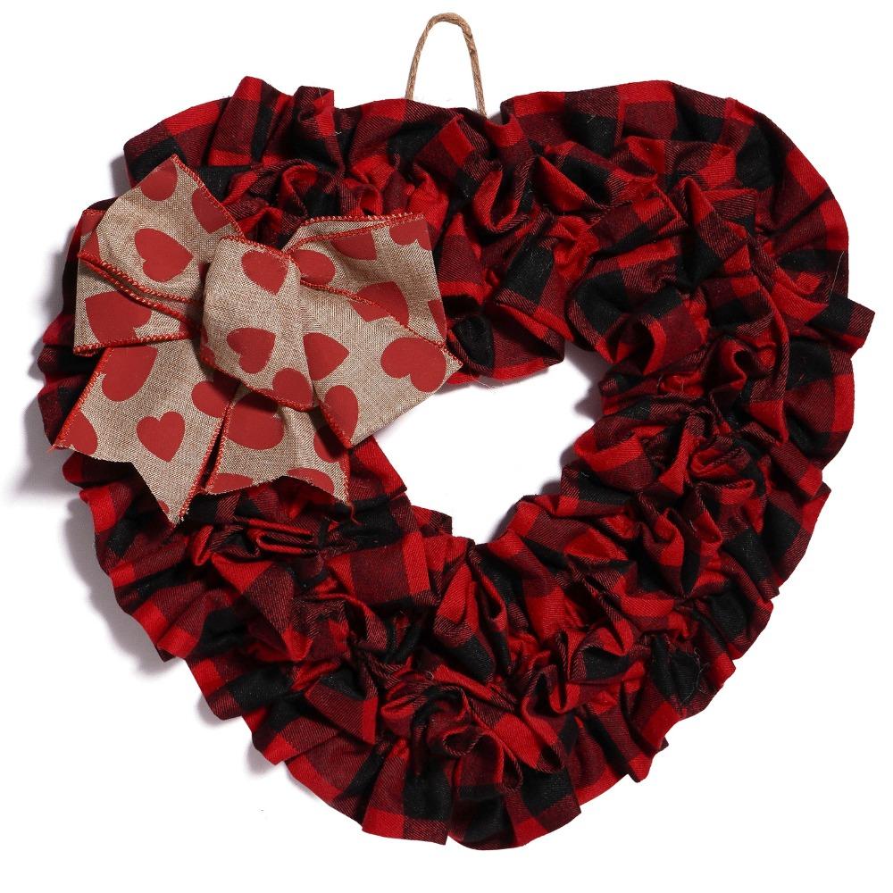 Unique Heart Shaped Wreath Exquisite Wall Hanging Garlands Valentines Day Wreaths  Anniversary