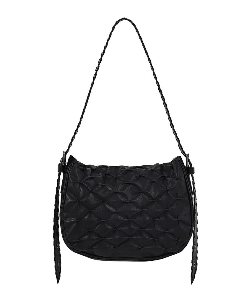 Negative Three Wrinkled Hobo Bag_Black