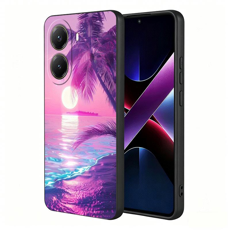 Pink Sunset Beach Dreamy Scenery Soft Phone Case for Xiaomi Poco X5 X6 X7 X8 Pro Max X3 F7 F8 Ultra M8 M7 M6 M5 Redmi 15 15C 14C