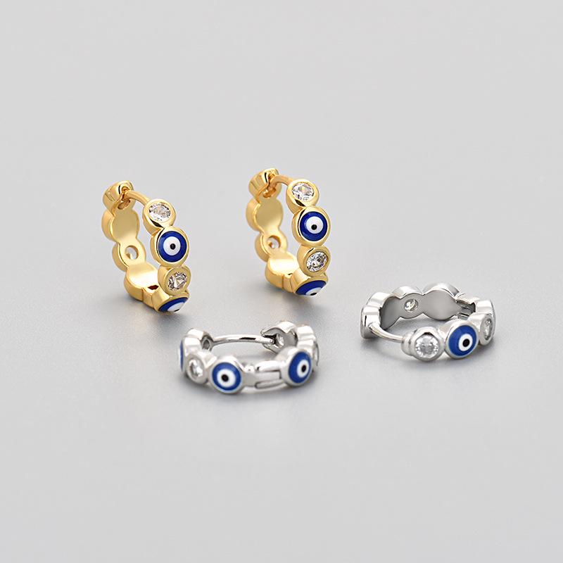 

2024 Европейские и американские серьги-пусеты в форме прямоугольного сердца с эмалью для женщин - Короткие серьги-кольца и клипсы для ушей с защитой от падения Rectangular Eye Earrings/Gold