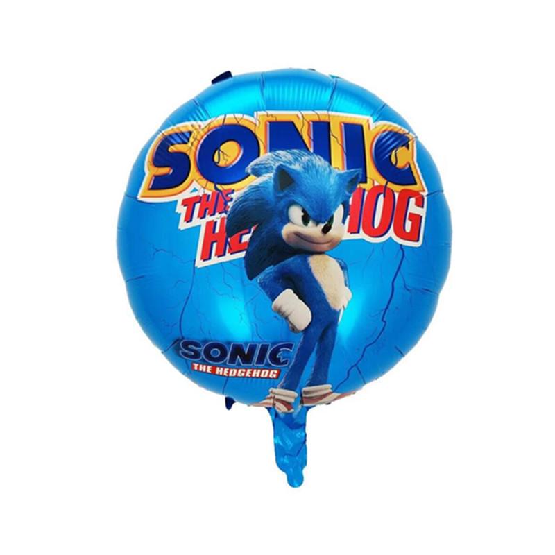 New Cartoon Sonic Balloon Blue Glitter Hedgehog Action Figure Toy Anime Baby Shower Birthday Party Decoration Supplies Kids Toy