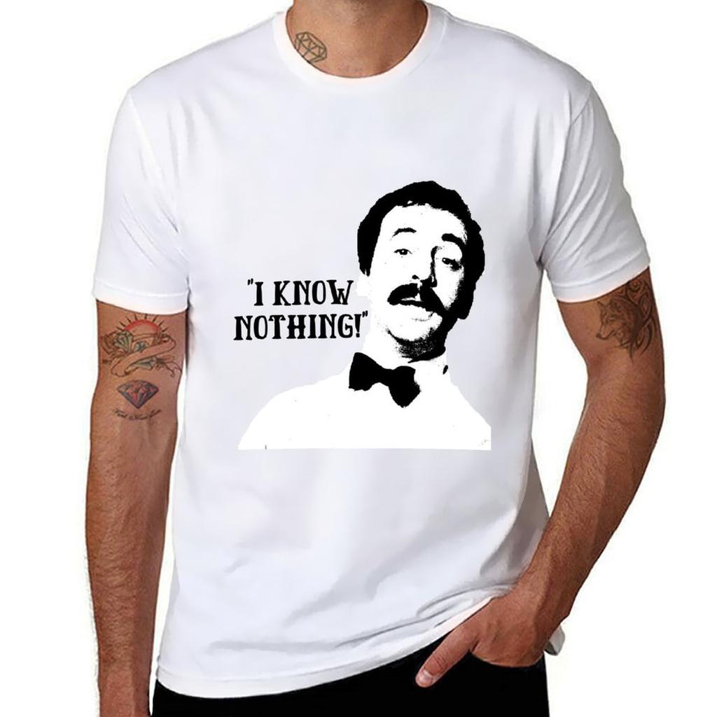 I Know Nothing Unisexuel Fawlty Towers Quote Tshirt Moisture Control Sports Tee