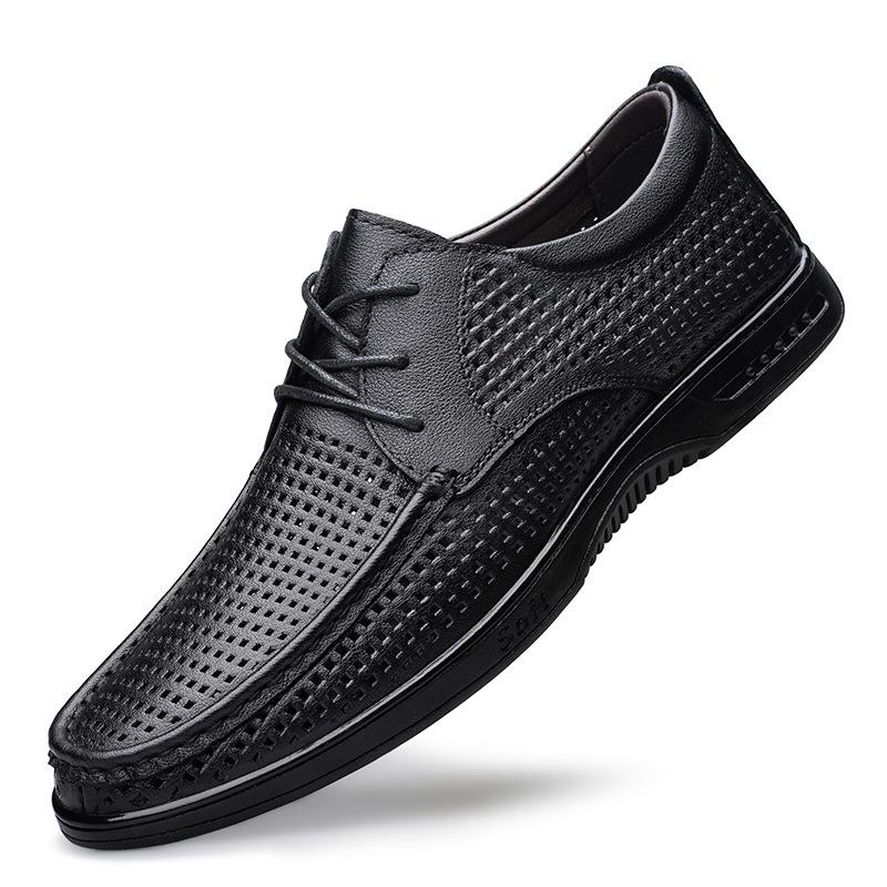 Men s Genuine Leather Low-Top Breathable Formal/Casual Shoes - Spring/Summer 37