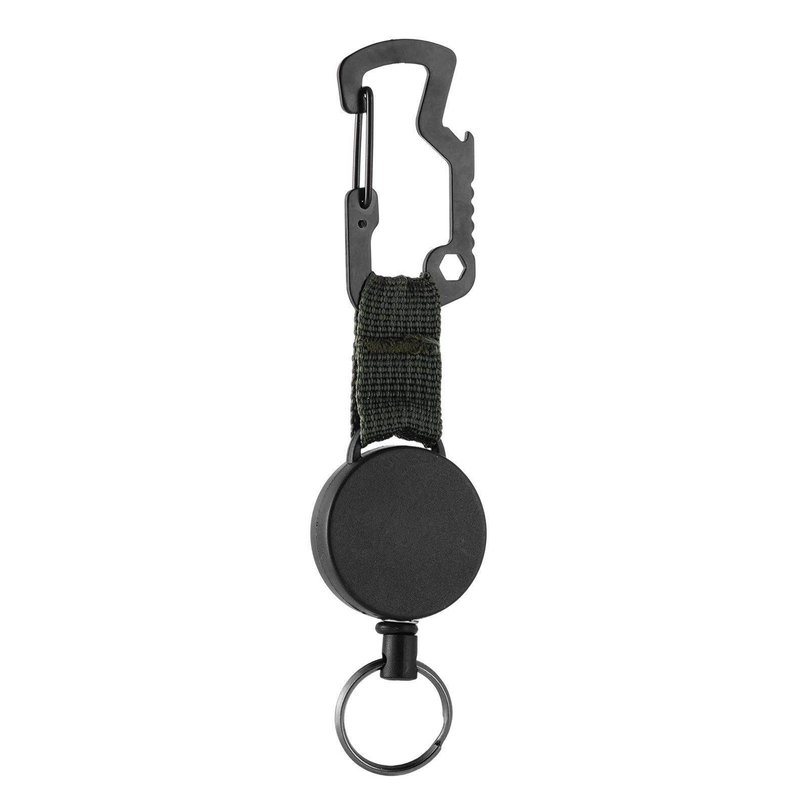 Выдвижная брелок-цепочка с ременной петлей, ,Потеря ,Кража Ключевая веревка, Стальной трос, Высокая эластичность Мульти-функциональный карабин для альпинизма One Size