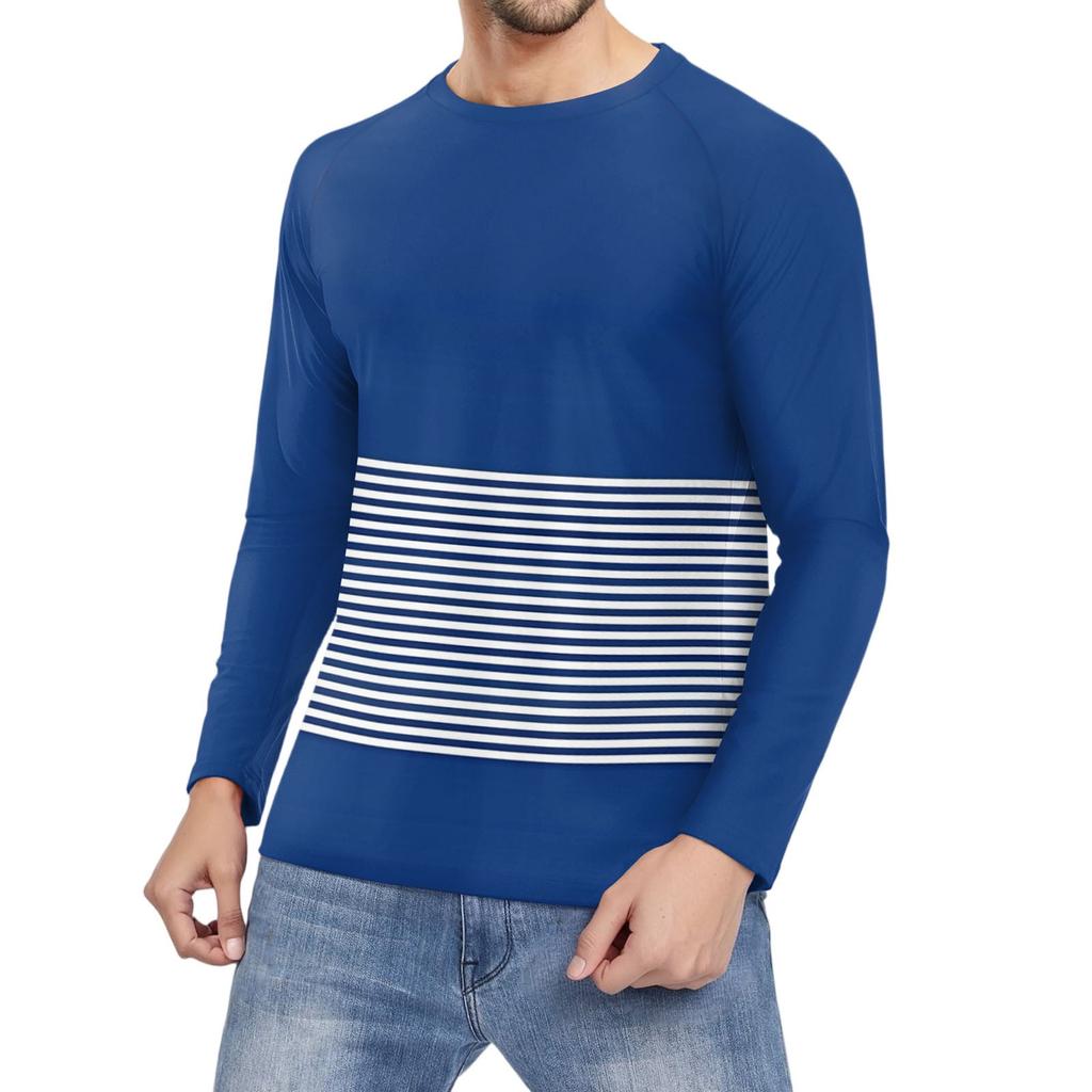 Men's Fashion Printed Raglan Long Sleeve Sports Top