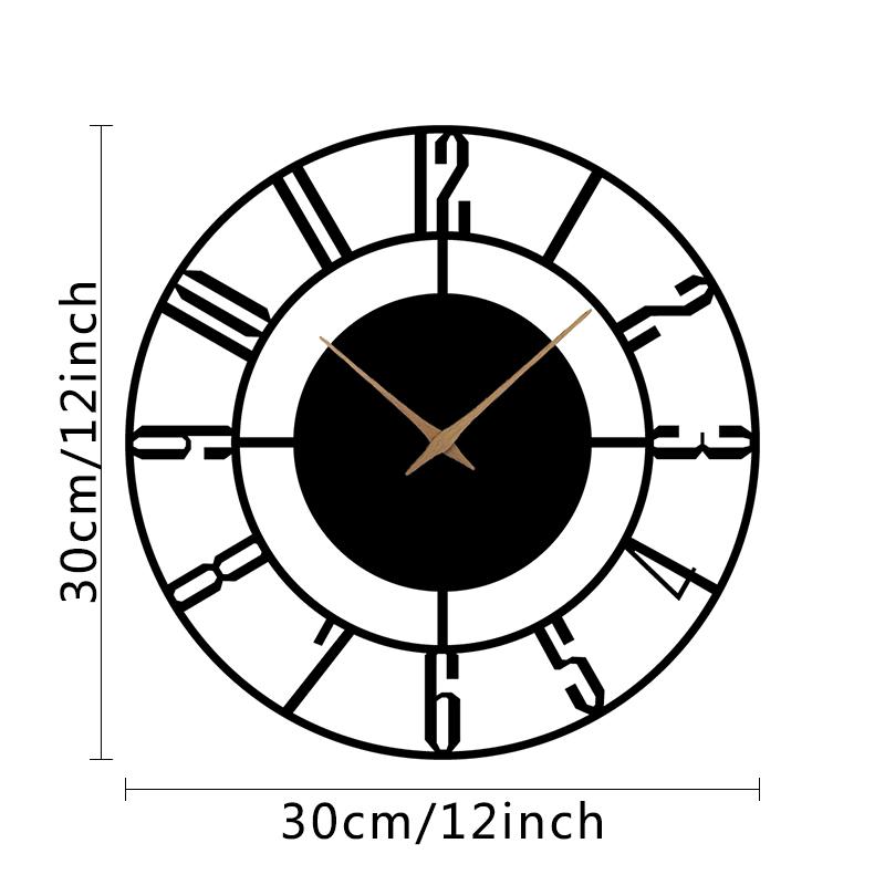 

Minimalist Arabic numeral wall clock, minimalist circular 12 inch clock, living room, bedroom, apartment, office decoration (black,12 inch) чорний
