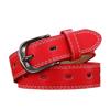 Women's White Genuine Leather Thin Waist Belt - Fashionable & Versatile for Jeans
