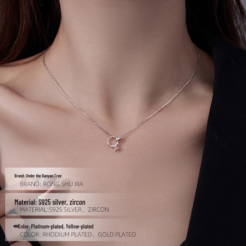 Banyan Tree S925 Silver Mobius Pendant Necklace - Light Luxury, Niche Ins Cold Style Clavicle Chain