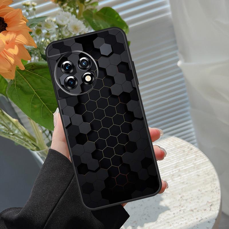 3D Hexagonal Lights Case For OnePlus 15 15R 12 12R 13T 13R 13 11 10 10R 10T 8T Nord 5 CE 2 3 4 Lite N20 N30 Cover