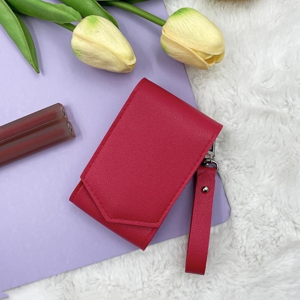 

Lipstick Organizer Mirror-Equipped Cosmetic Bag Travel Makeup Bag Pu Makeup Case For Dinner Gift On-The-Go