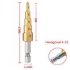 3pcs HSS Titanium Coated Step Drill Bit 4-12 4-20 4-32 Ing Power Tools, Metal High Speed Steel Wood Hole Cutter Cone.