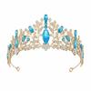 Colorful Rhinestone Bride's Crown Retro Style  Golden Wedding Design  Alloy Crown Headwear  Dress Accessories