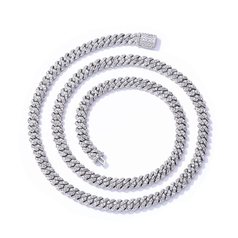 6mm Zircon Cuban Link Necklace & Bracelet: European/American Hip Hop Jewelry