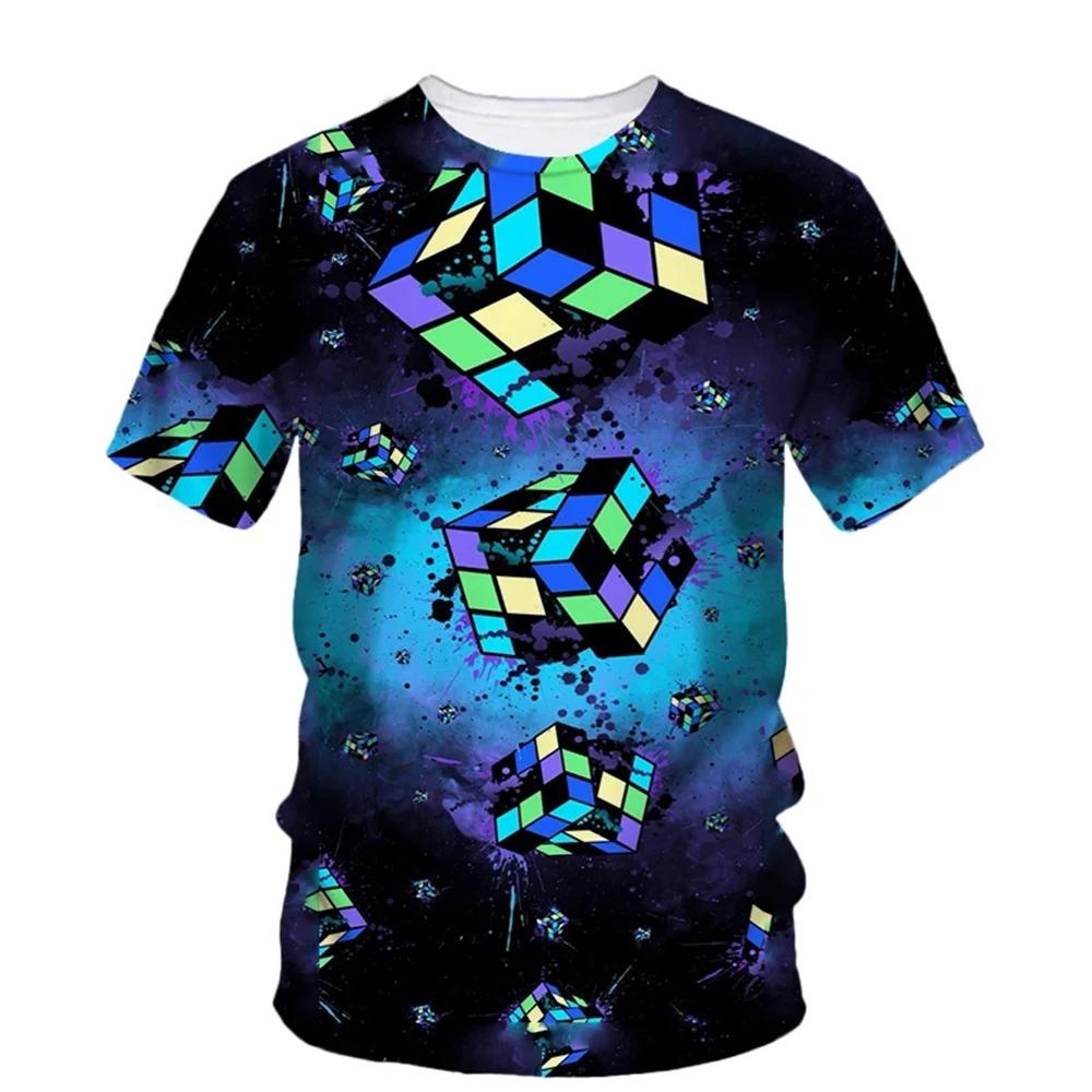 Baby Clothes 3D Print Fun Rubik's Cube Children's Clothing T-Shirt Boys Casual T-Shirt Short Sleeve Children Summer Clothes