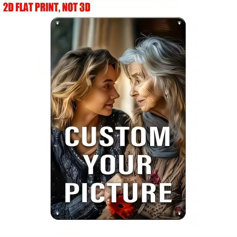 Tin Sign Custom Your Picture Metal Poster   Vintage Retro Wall Decor Personalized Photo Gift for Home Bar Garage Office  Print N