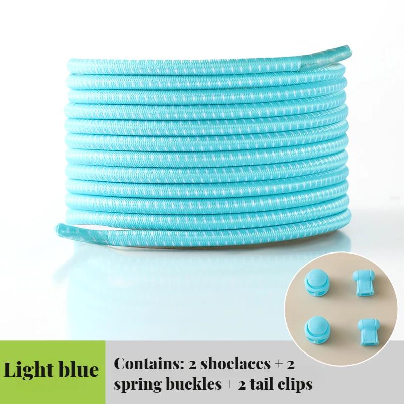 Elastic round Tennis Shoelaces without Ties Quality Lock Sneaker Laces Adult & Kids Rubber Bands for Shoes - 1 Pair