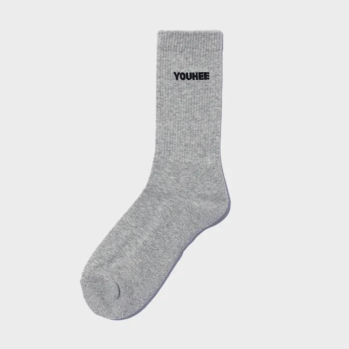 YOUHEE LOGO SOCKS MELANGE GREY