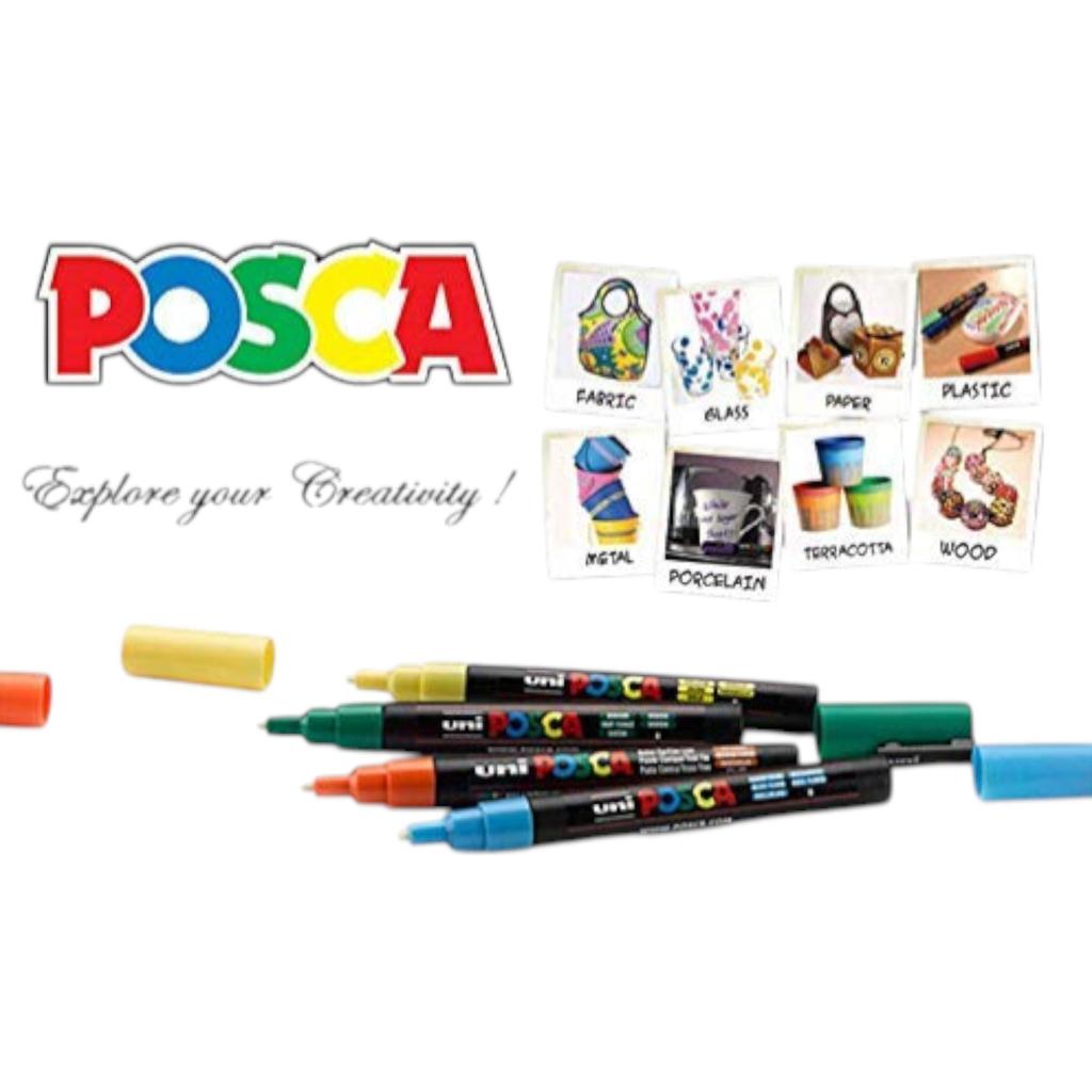 Uni-Ball Posca PC-3M Paint Marker 0.7 Mm Bullet Tip Black Water Based Ink For Art Craft Office School Pack Of 1