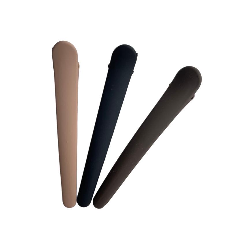 Elastic Lacquer Duckbill Hair Clips - Small Size for Salon, Hair Bun, Bangs, and Sides.