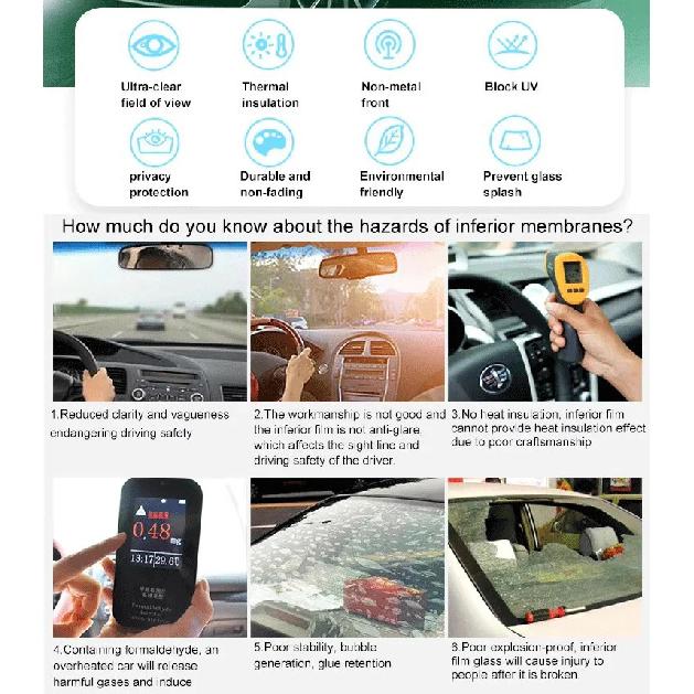 50X300cm Super quality high heat resistant car glass IR100% nano ceramic solar tint window film 5%~75%VLT